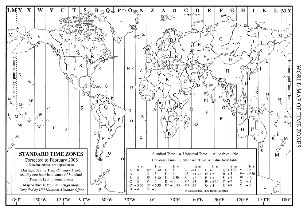 world time zone map printable black and white Time Zones Of The World Google Maps World Gazetteer Google world time zone map printable black and white