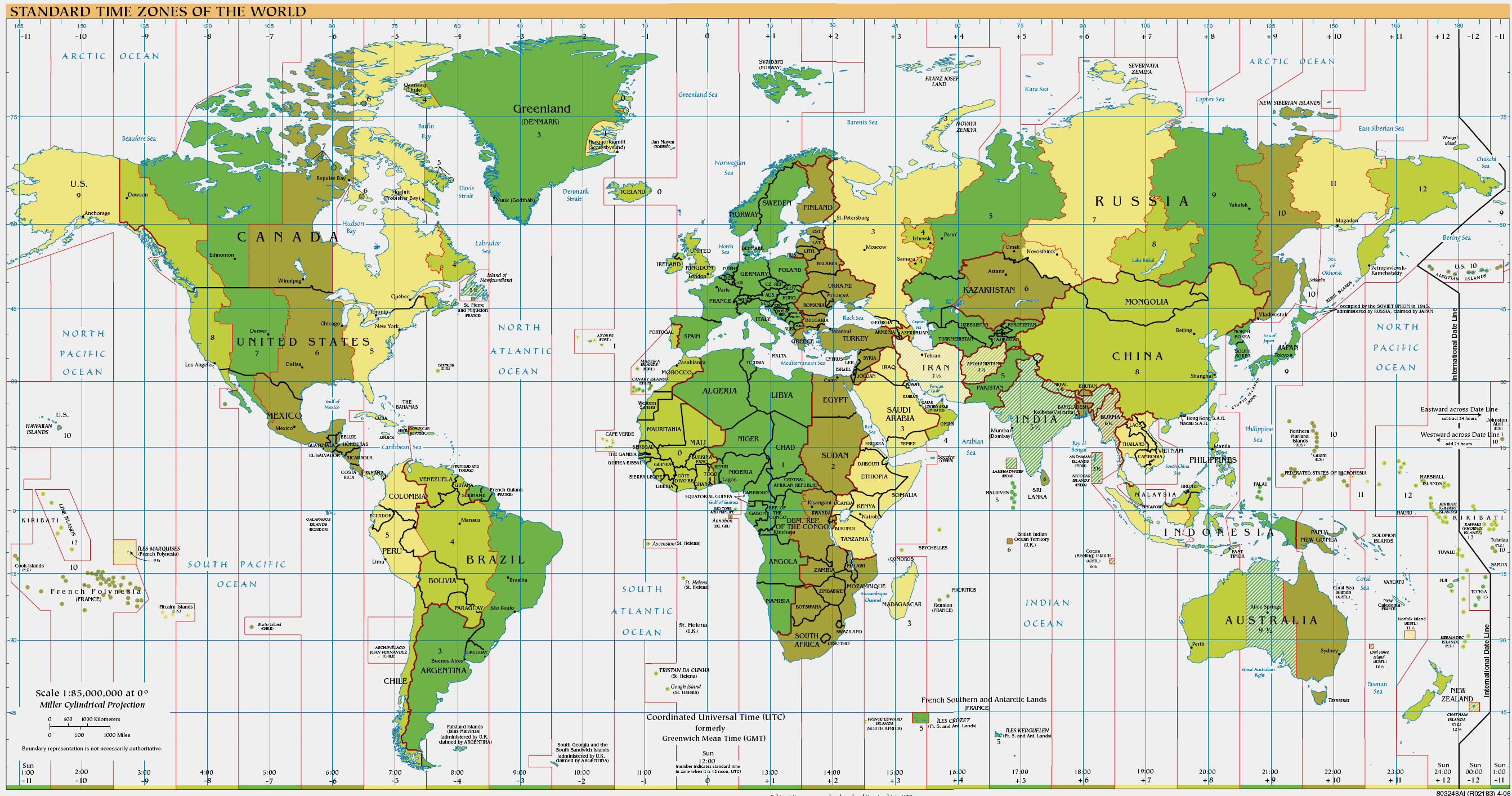 世界时区的划分图高清图片